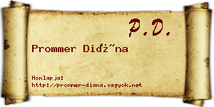 Prommer Diána névjegykártya